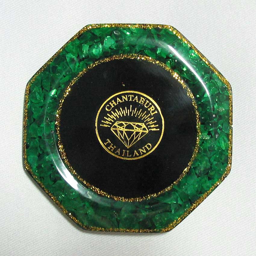 set 6 of natural gemstone glass saucer with gemstone picture