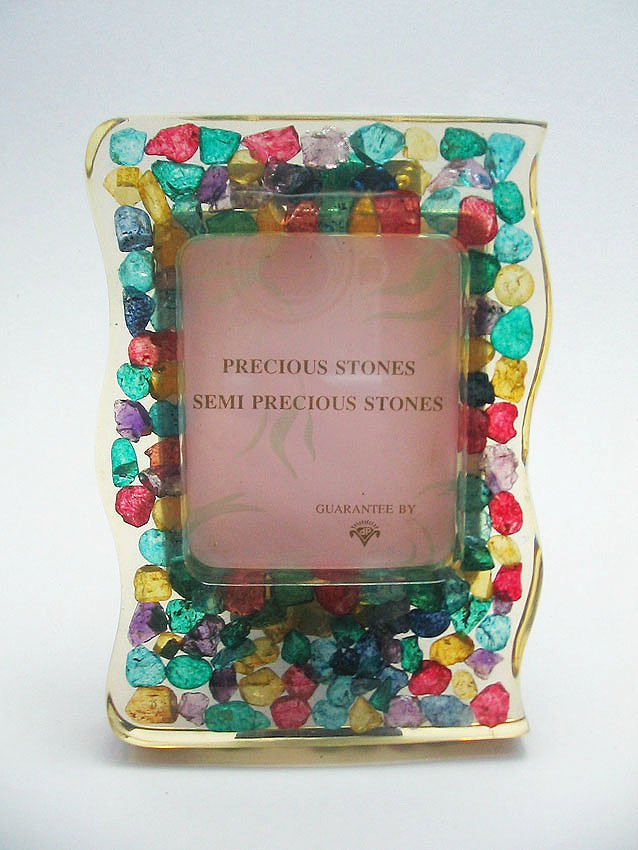 small natural gemstone photo frame, picture frame