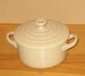 Le Creuset Stoneware Mini Cocotte round Almond Cream 2" - 8-ounce