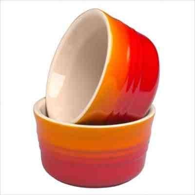 Le Creuset Stoneware ramekins Volcanic Set of 2 New