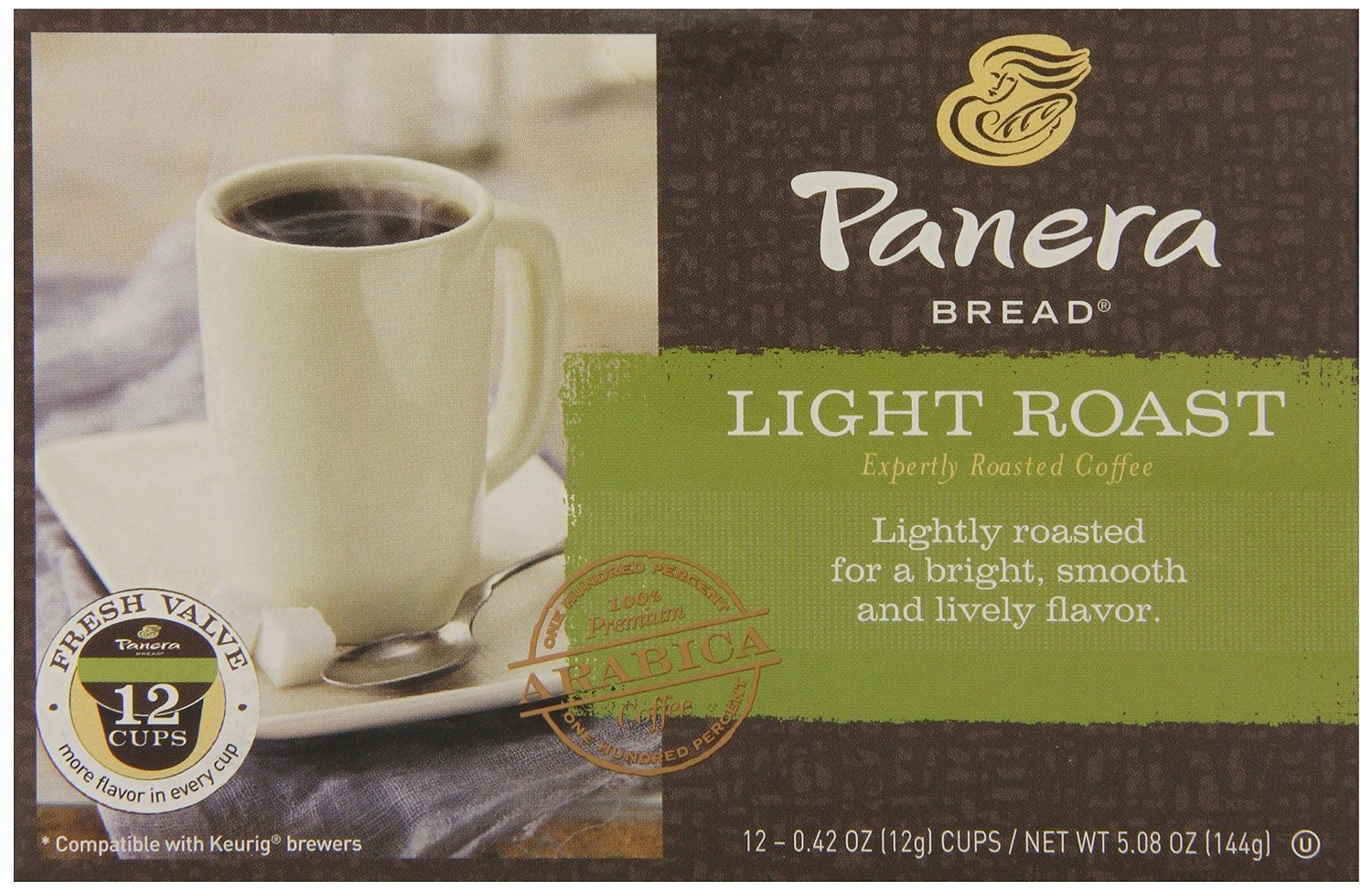Panera Bread, KCup Single Serve Coffee, 12 Count, 5.08oz Box (Light Roast)