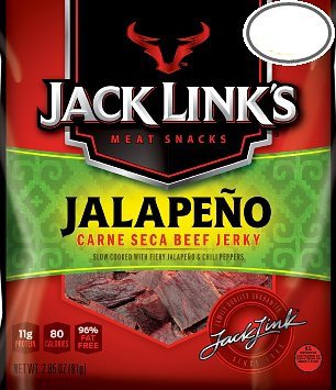 Jack Link's, Meat Snacks Beef Jerky, Jalapeno Carne Seca, 2.85oz Bag