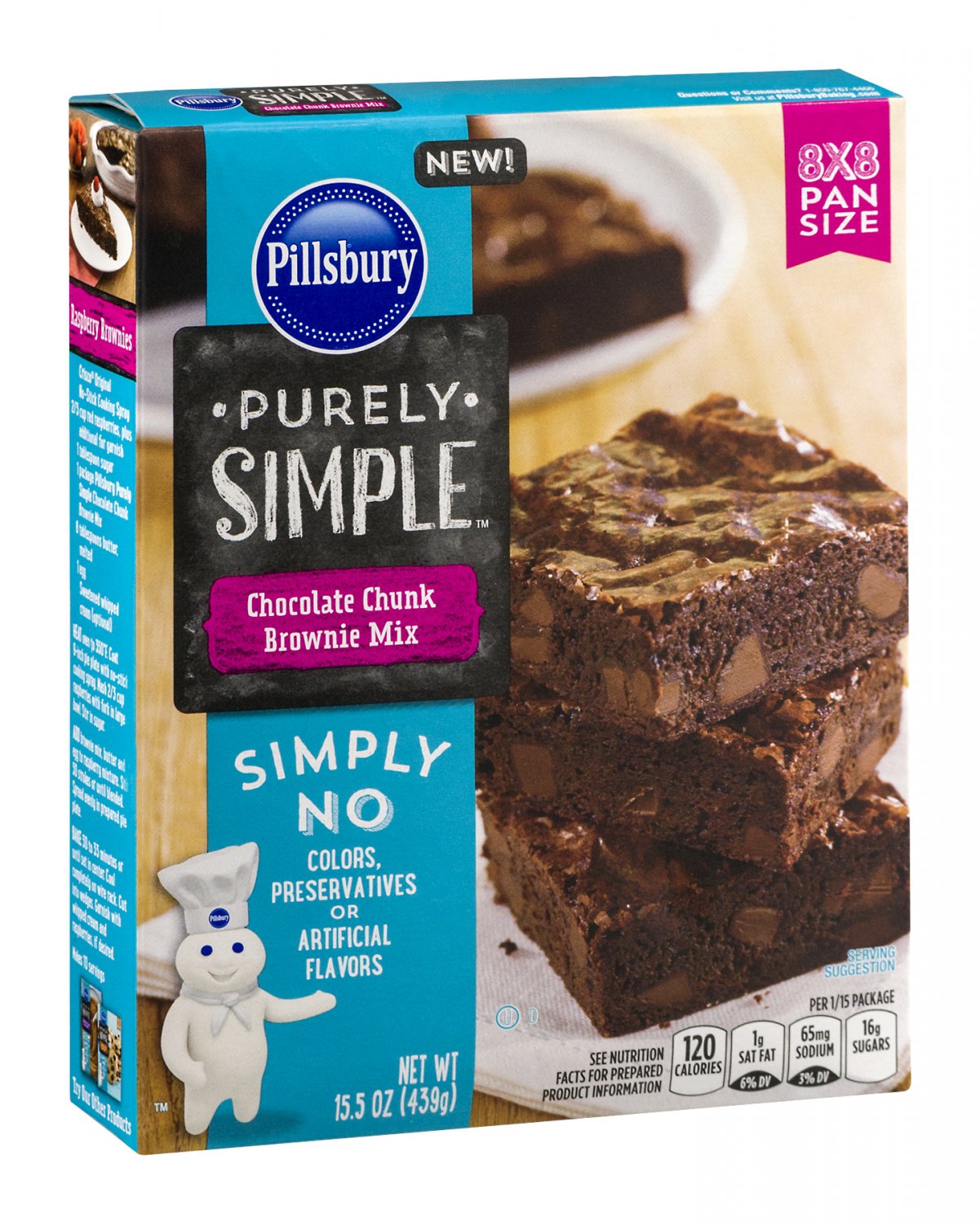 Pillsbury, Purely Simple Mixes, 15.5oz Box (Chocolate Chunk Brownie Mix)