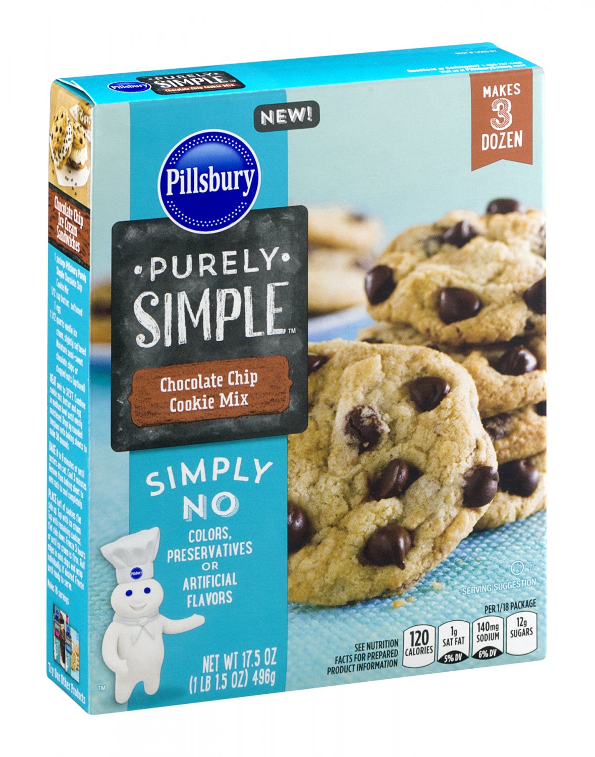 Pillsbury, Purely Simple Mixes, 17.5oz Box (Chocolate Chip Cookie Mix)