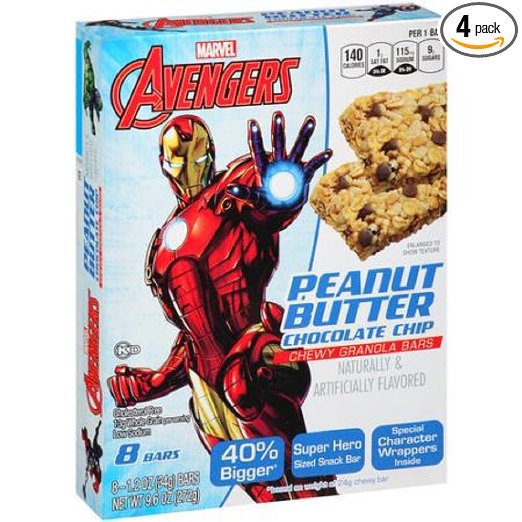 Conagra Foods, Marvel, Chewy Granola Bars, 8 Count, 9.6oz Box (Peanut Butter and Chocolate Chip)