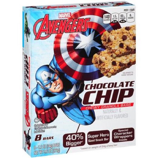 Conagra Foods, Marvel, Chewy Granola Bars, 8 Count, 9.6oz Box (Chocolate Chip)