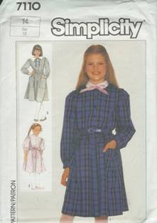 Simplicity Sewing Pattern 7110 Girls Dress 14