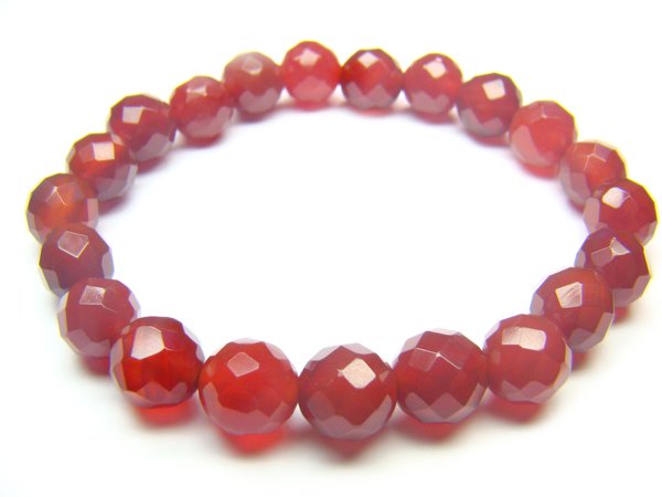 BAGXRS1000X Red Agate Round Shape 8mm Cut Bracelet