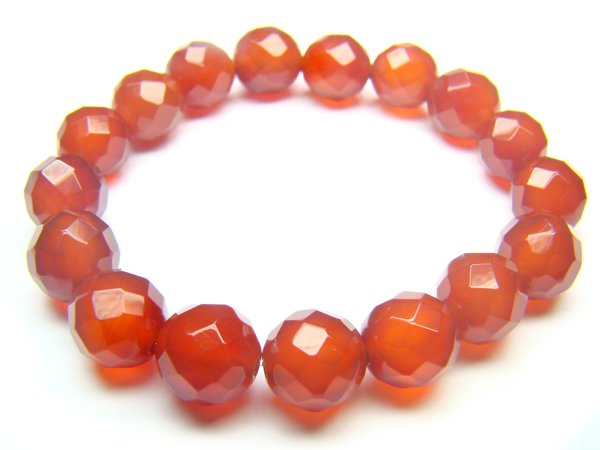 BAGXDO0306X Red Agate Round Shape 10mm Cut Bracelet