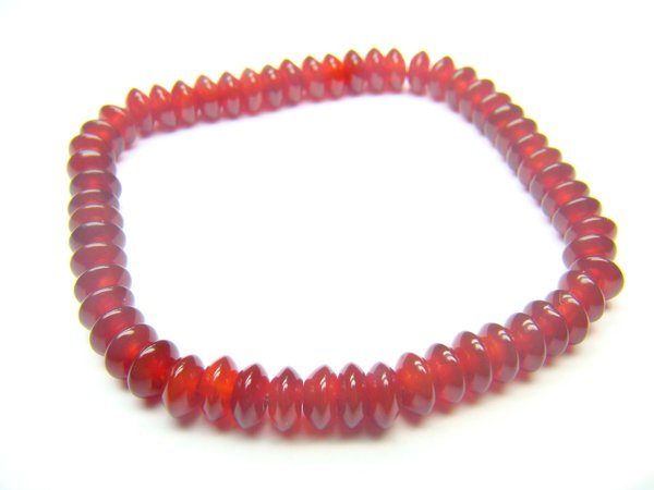 BAGXDO0407C Red Agate Donut Shape 3x6mm Bracelet