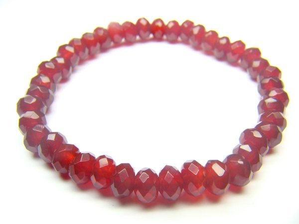 BAGXHS1000X Red Agate Donut Shape 4x7mm Cut Bracelet