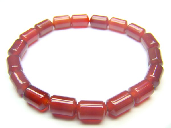 BAGXRE0712X Red Agate Cylinder Shape 6x9mm Bracelet
