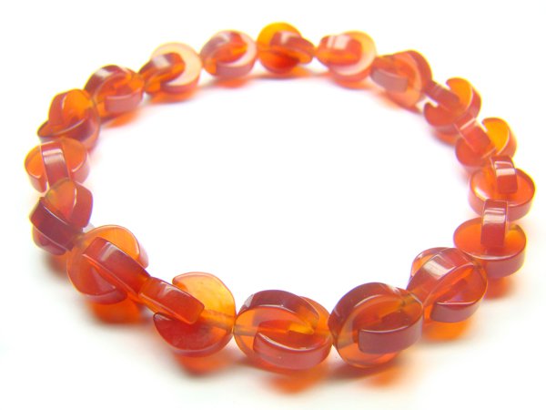BAGRRS0800X Red Agate Drum Shape 8mm Bracelet