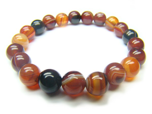 BAGRRS1000X Dark Red Agate Round Shape 8mm Bracelet