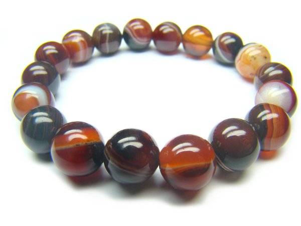 BAGRRS1200X Dark Red Agate Round Shape 10mm Bracelet
