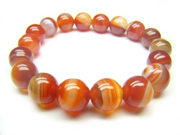 BAGERS1200X Red Agate wt Lace Round Shape 10mm Bracelet