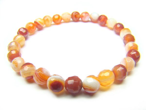 BAGERS0800C Red Agate wt Lace Round Shape 6mm Cut Bracelet