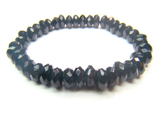BONXSE1821C Onyx Donut Shape 4x8mm Cut Bracelet