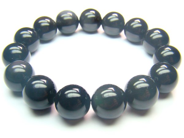 BOBXRS1600X Obsidian Round Shape 14mm Bracelet