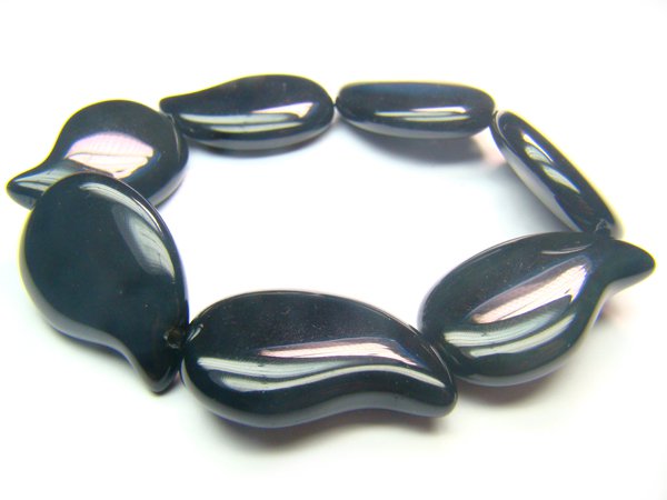 BOBXRC2024X Obsidian Mango Shape 20x30mm Bracelet