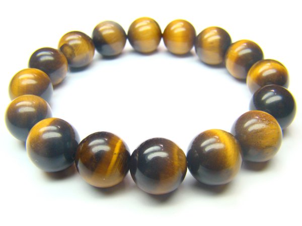 BTEXRS1400X Tiger Eye Round Shape 12mm Bracelet