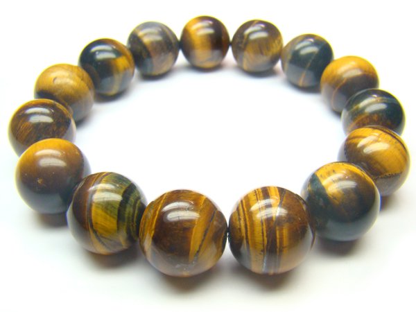 BTEXRS1600X Tiger Eye Round Shape 14mm Bracelet