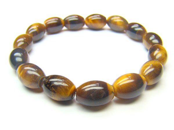 BTEXOS0810X Tiger Eye Rice 8x12mm Bracelet