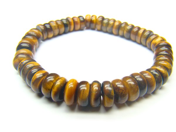 BTERRS0800X Tiger Eye Wheel Shape 4x8mm Bracelet