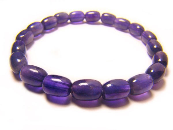 BAMXIR0800X Amethyst Drum Shape 6x8mm Bracelet