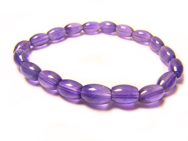 BAMXCY0709X Amethyst Rice Shape 6x9mm Bracelet
