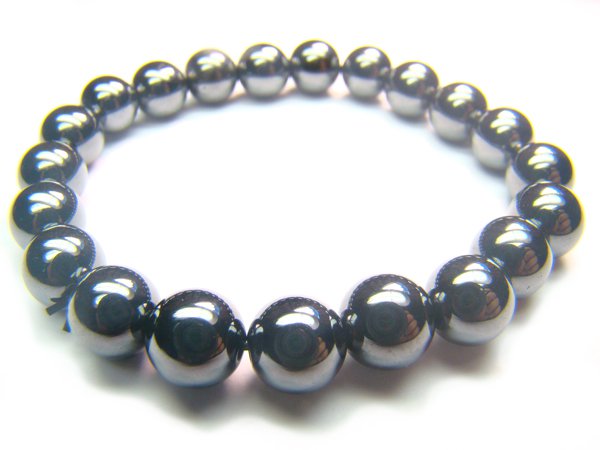 BHEXRS1000X Hematite Round Shape 8mm Bracelet