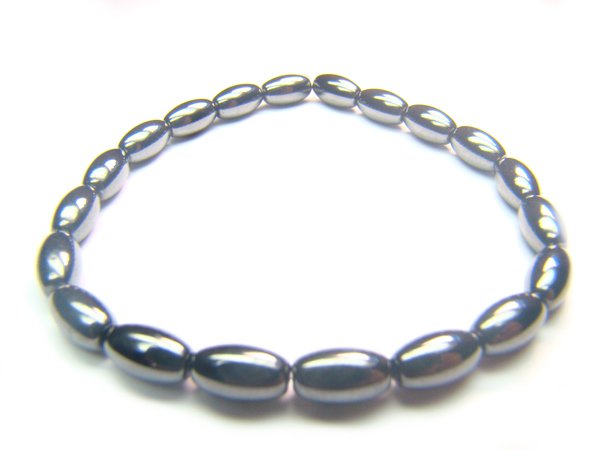 BHEXRE0608X Hematite Rice Shape 5x8mm Bracelet