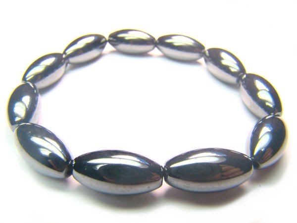 BHEXHS0800X Hematite Rice Shape 8x16mm Bracelet