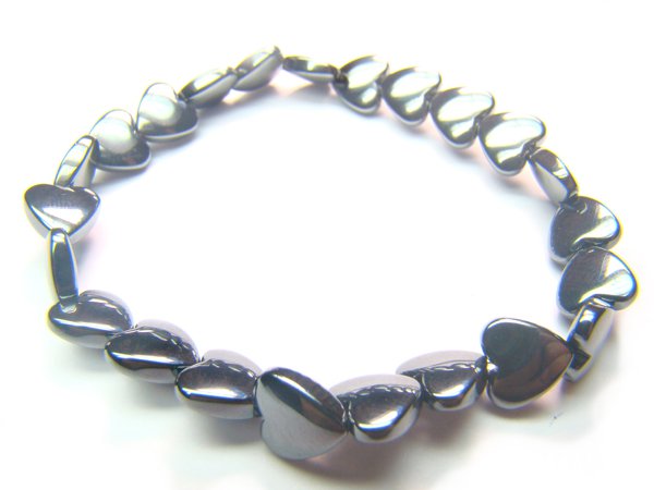 BHEXSS0809X Hematite Heart Shape 8mm Bracelet