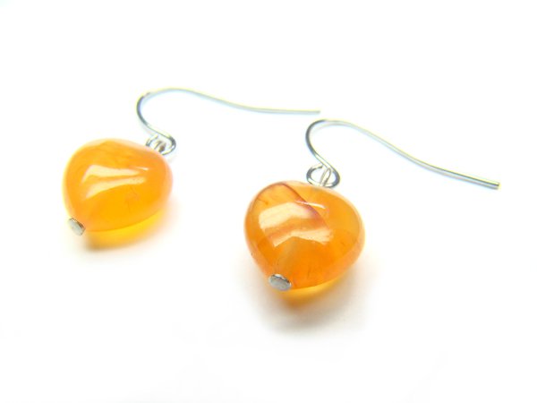 EAGXSS0810X Agate Heart Shape 10mm Earrings