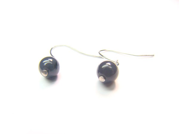 EONXRS0800X Onyx Round Shape 6mm Earrings