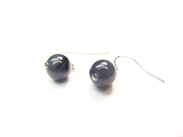 EONXRS0800C Onyx Round Shape 8mm Earrings