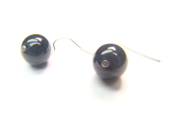 EONXRS1000C Onyx Round Shape 10mm Earrings