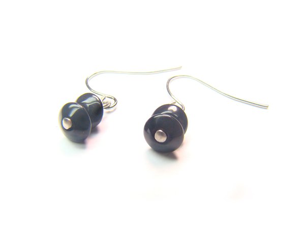 EONXDO0406C Onyx Donut Shape 3x6mm Earrings