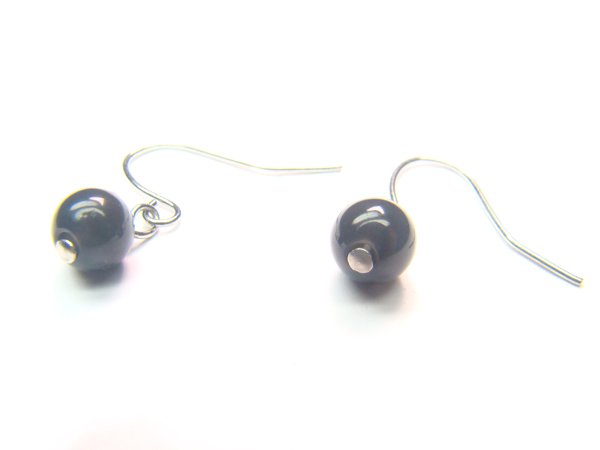 EOBXRS0800X Obsidian Round Shape 6mm Earrings