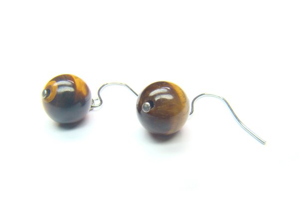 ETEXRS1000C Tiger Eye Round Shape 10mm Earrings