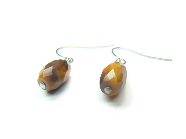 ETEXRE0812X Tiger Eye Rice 7x10mm Cut Earrings