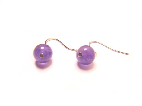 EAMXRS1000X Amethyst Round Shape 8mm Earrings