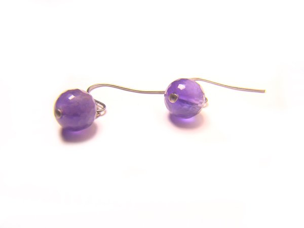 EAMXOS0810X Amethyst Round Shape 8mm Cut Earrings