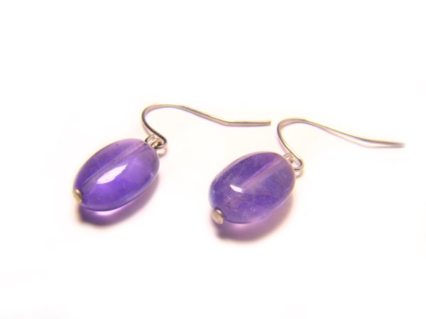 EAMXOS1216X Amethyst Oval Shape 8x12mm Earrings