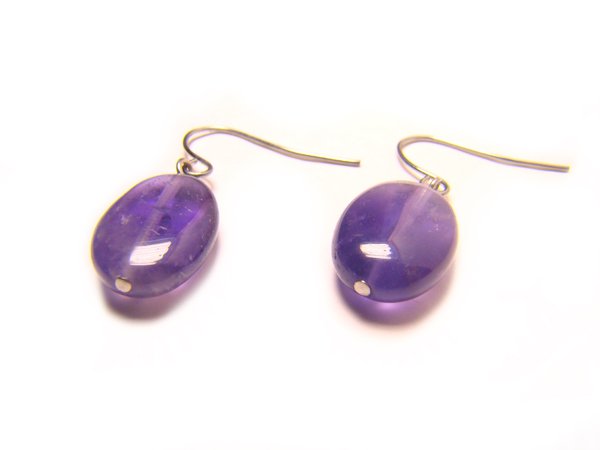 EAMXPS0710X Amethyst Oval Shape 12x16mm Earrings
