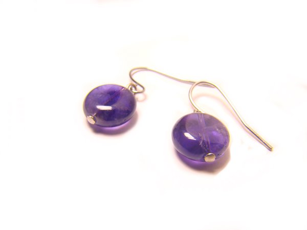 EAMXWH0406C Amethyst Spere Shape 10mm Earrings
