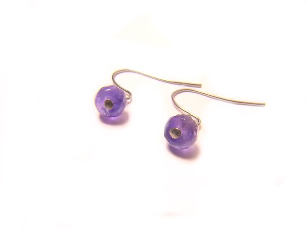 EAMXRE0609X Amethyst Wheel Shape 4x6mm Cut Earrings