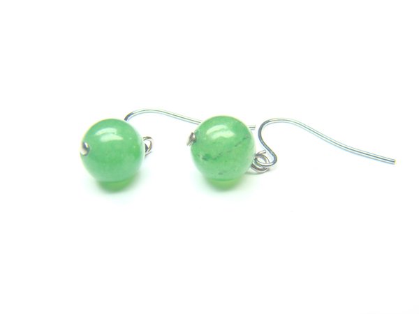 EAVXRS1000X Aventurine Round Shape 8mm Earrings