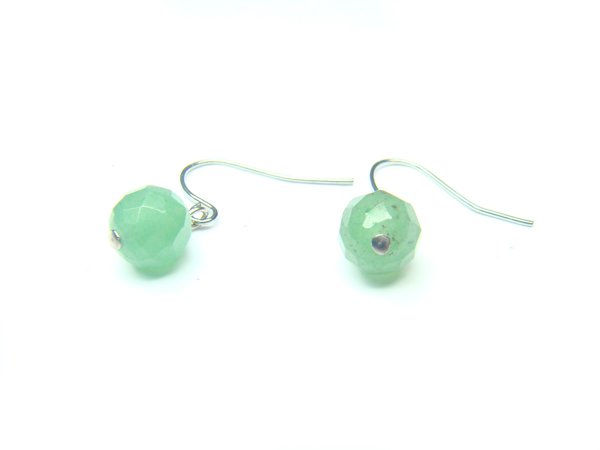 EAVXRS1000C Aventurine Round Shape 8mm Cut Earrings